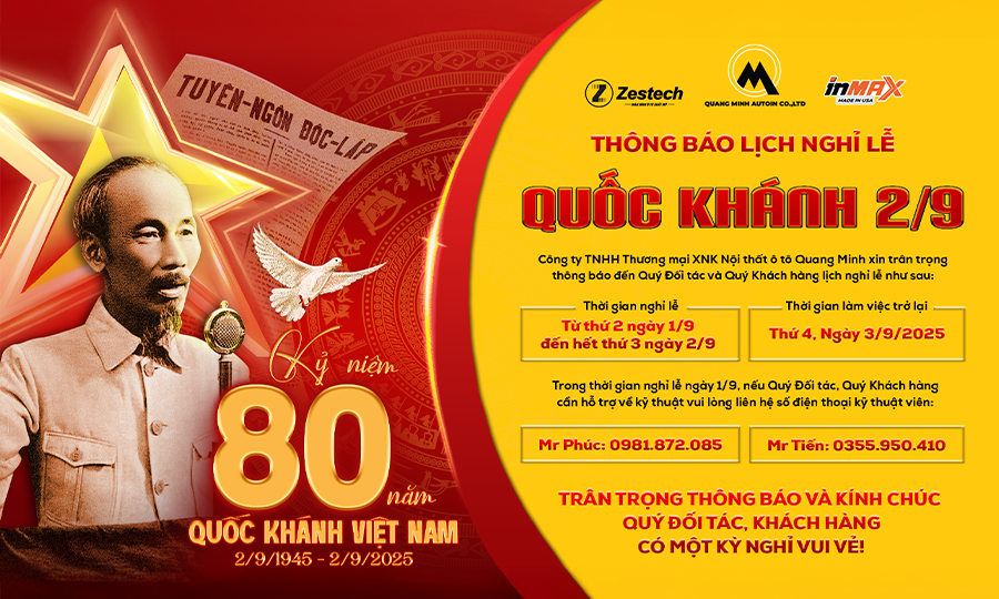 Thông báo lịch nghỉ lễ Quốc khánh 2/9/2025