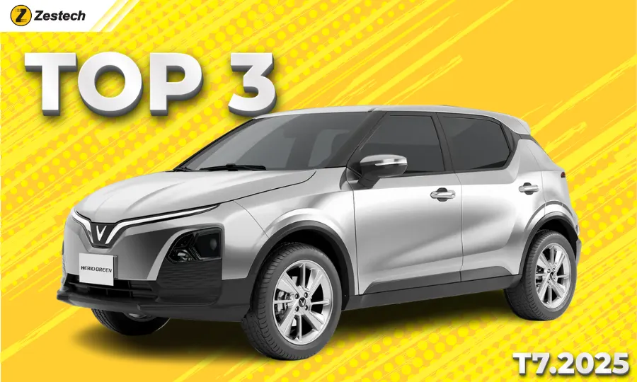 TOP 3 - Tháng 7.2025 | VinFast Herio Green với 2.128 xe