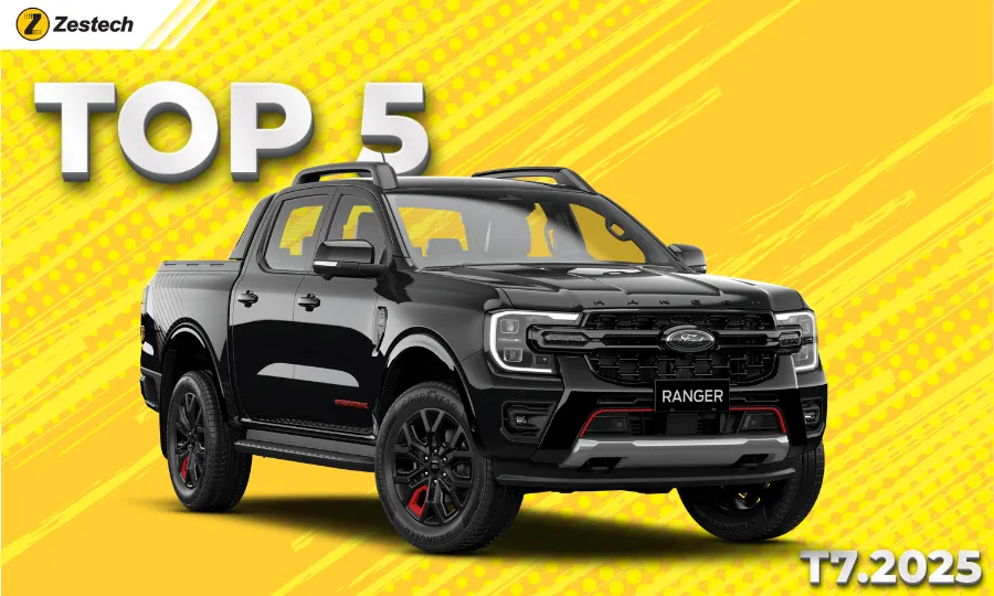 TOP 5 - Tháng 7.2025 | Ford Ranger với 1.598 xe