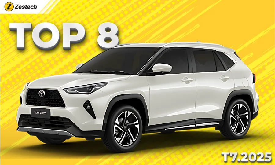 TOP 8 - Tháng 7.2025 | Toyota Yaris Cross với 1.259 xe