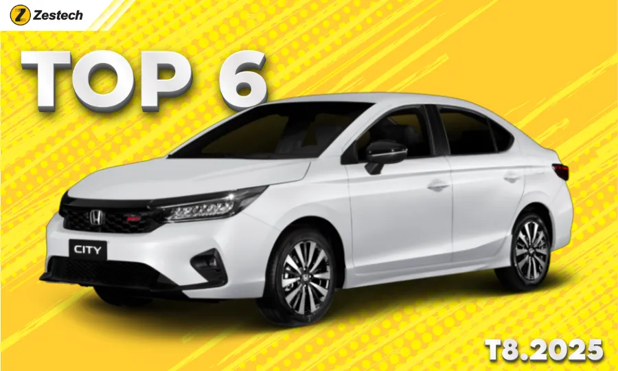 Honda City trở lại Top 10 với vị trí Top 6 trong tháng 8/2025