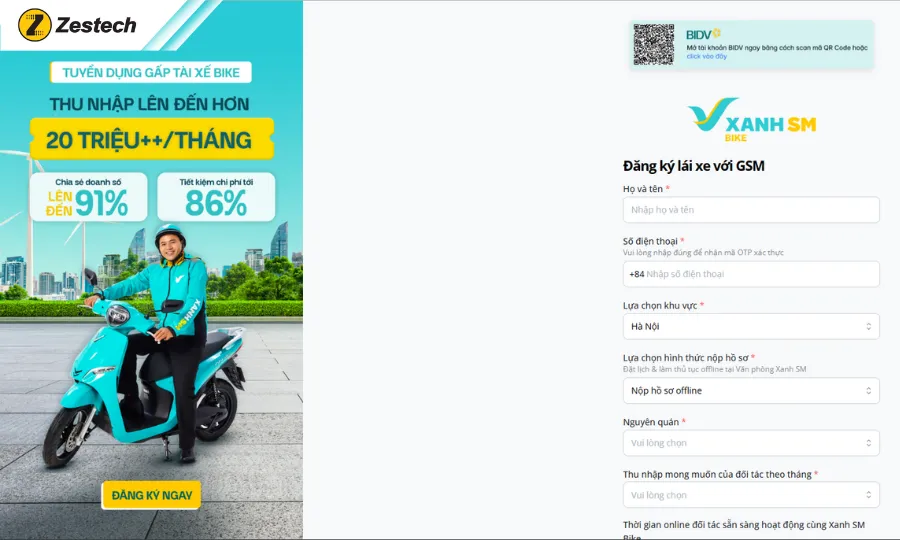 Đăng ký chạy Xanh SM Bike