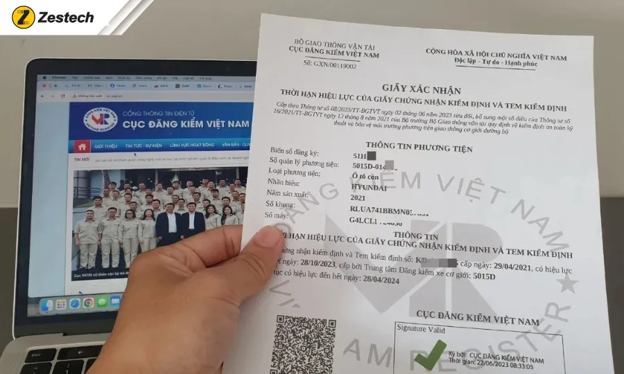 Bản xác nhận thông tin kiểm định