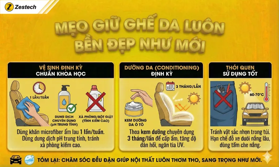 Hướng dẫn bọc ghế da ô tô tại nhà với 5 bước chuẩn kỹ thuật 13 Mẹo giữ ghế da luôn bền đẹp như mới
