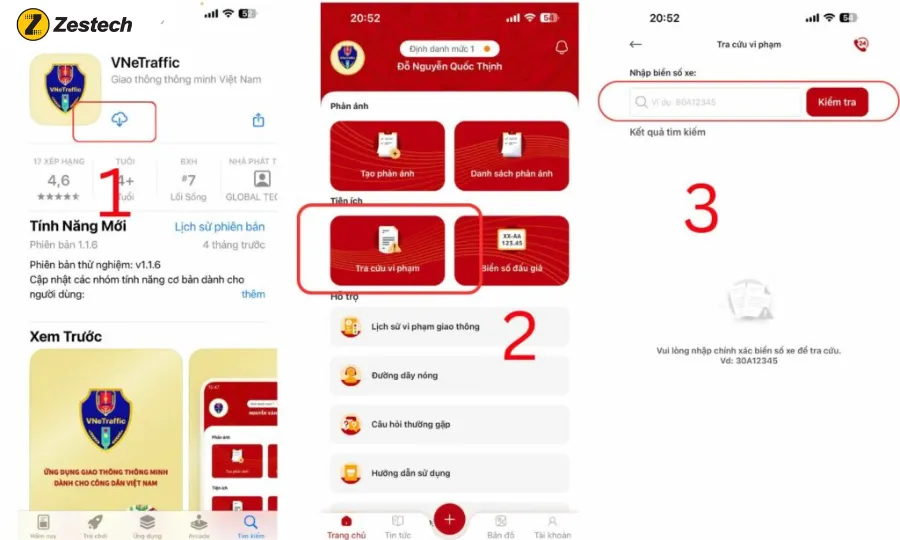 Check phạt nguội với ứng dụng VNeTraffic