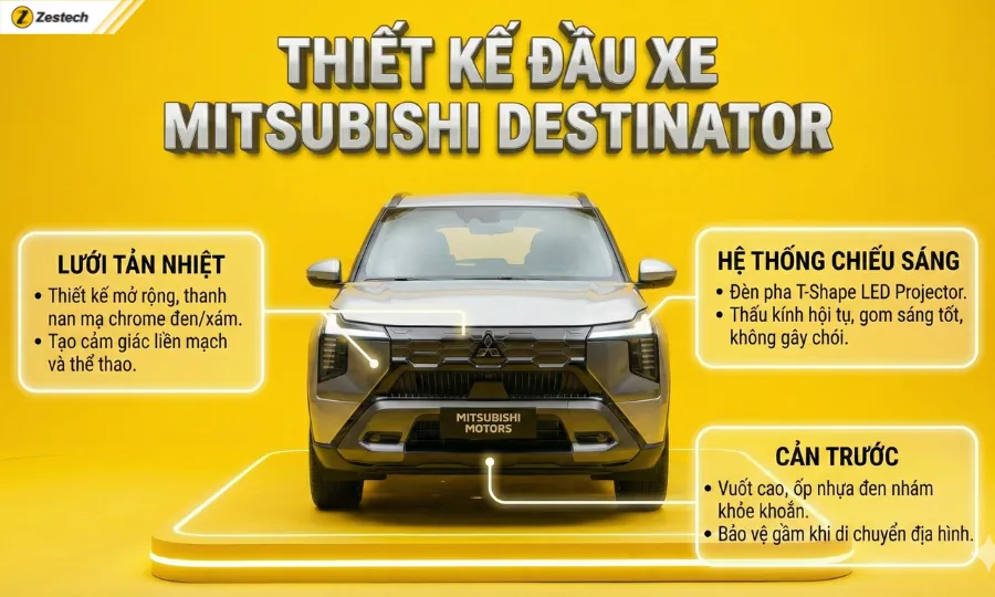 Đánh giá xe Mitsubishi Destinator 2025: Thông số, Giá bán 3 Thiết kế đầu xe Mitsubishi Destinator