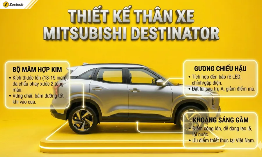 Đánh giá xe Mitsubishi Destinator 2025: Thông số, Giá bán 4 Thiết kế thân xe Mitsubishi Destinator