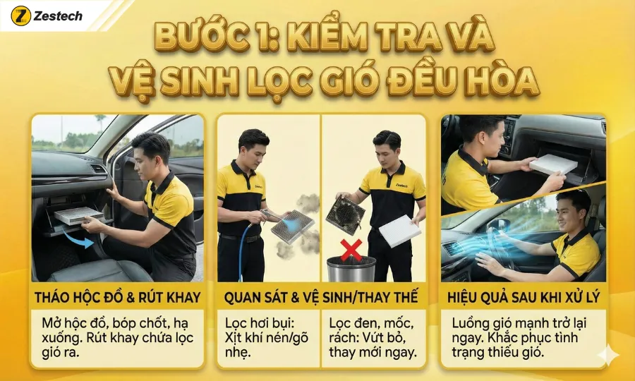 Điều hòa không mát: 8 nguyên nhân và cách khắc phục 11 Bước 1: Kiểm tra và vệ sinh lọc gió điều hòa (Có thể tự làm)