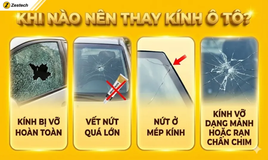 Khi nào cần thay kính ô tô? Hướng dẫn xử lý khi xe bị vỡ kính 4 Khi nào nên thay kính ô tô
