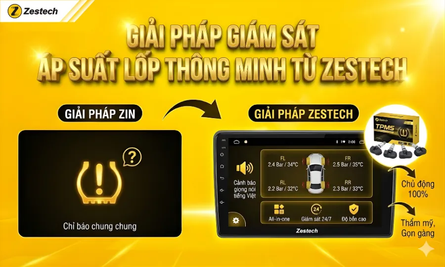 3 Kí hiệu áp suất lốp thường gặp & Cách xử lý 10 Giải pháp giám sát áp suất lốp thông minh cùng Zestech
