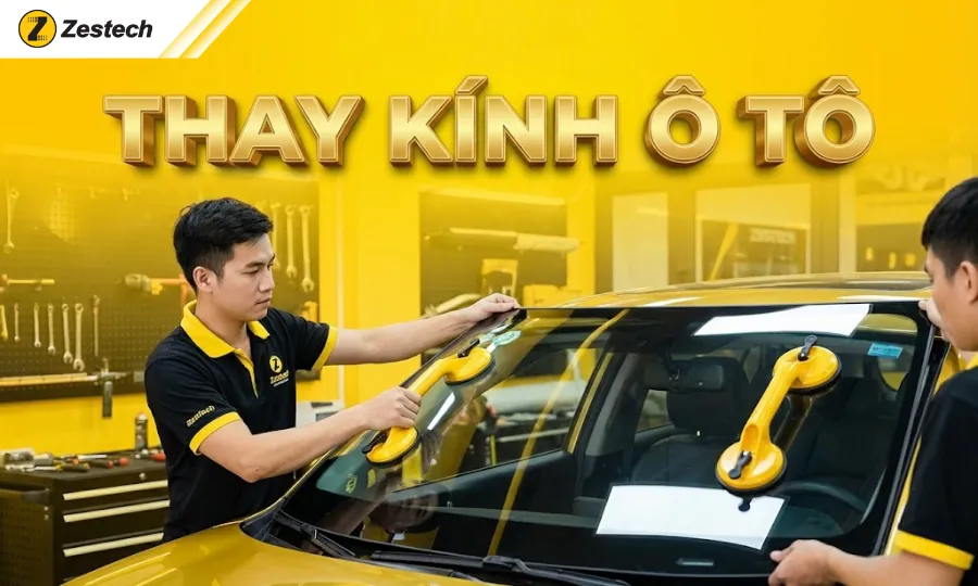 Khi nào cần thay kính ô tô? Hướng dẫn xử lý khi xe bị vỡ kính 1 Thay kính ô tô