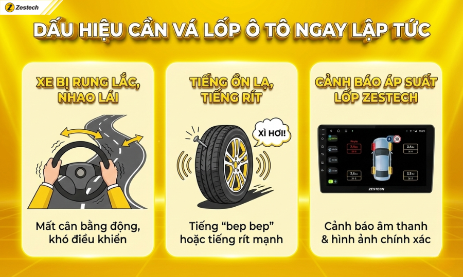 5 phương pháp vá lốp ô tô và hướng dẫn tự làm tại nhà 2 Dấu hiệu cảnh báo bạn cần vá lốp ô tô ngay lập tức