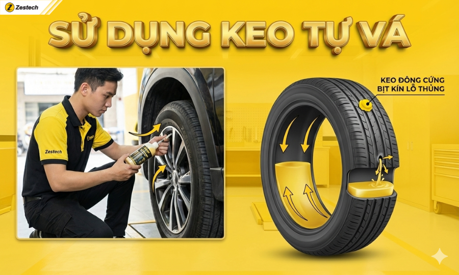 5 phương pháp vá lốp ô tô và hướng dẫn tự làm tại nhà 7 Phương pháp vá lốp ô tô bằng keo tự vá