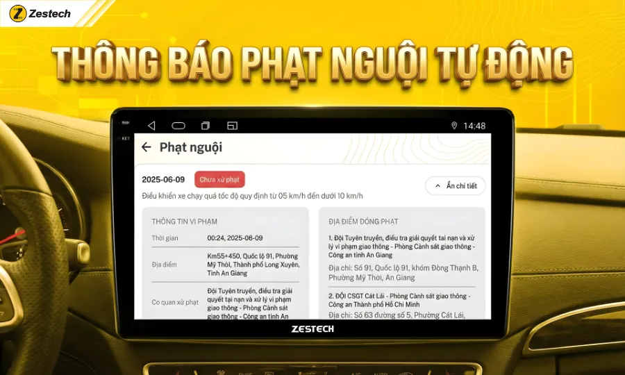 Zestech cập nhật tính năng AI tự động tra cứu phạt nguội mới 5 Cung cấp thông tin chi tiết về lỗi vi phạm
