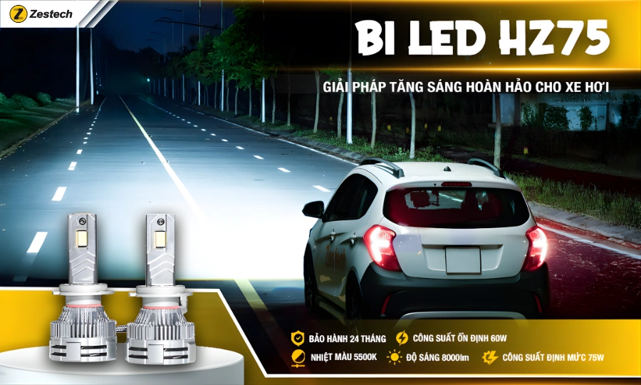 Các loại đèn pha ô tô Zestech & Báo giá 2026 10 Đèn pha ô tô - Bi LED Zestech HZ 75