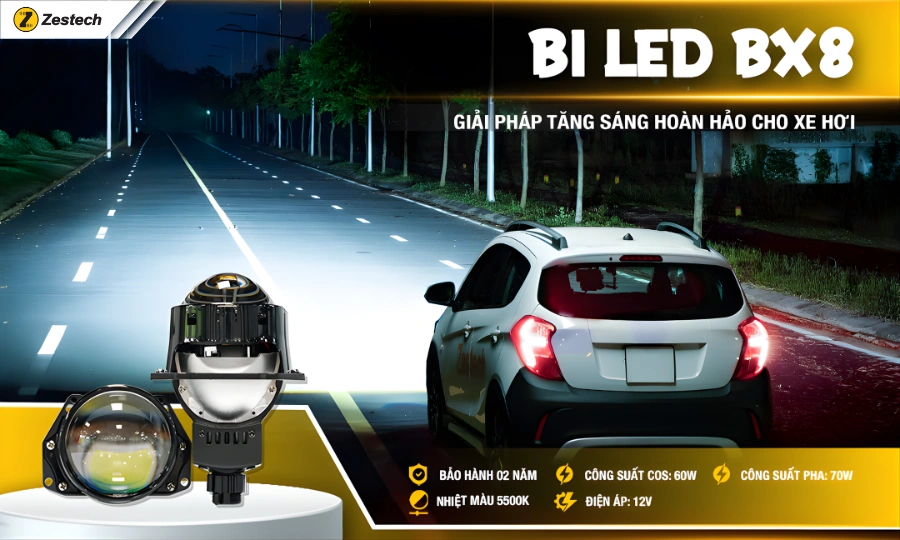 Các loại đèn pha ô tô Zestech & Báo giá 2026 7 Đèn pha ô tô - Bi LED Zestech BX8