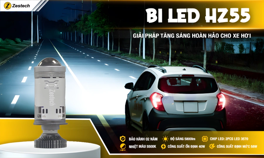 Các loại đèn pha ô tô Zestech & Báo giá 2026 9 Đèn pha ô tô - Bi LED Zestech HZ 55