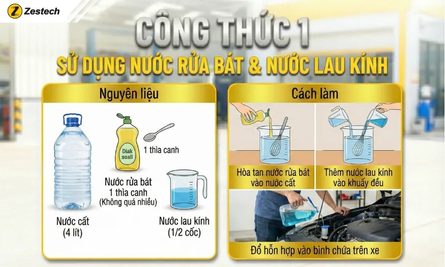 Tự pha nước rửa kính ô tô tại nhà: 3 công thức sạch, rẻ, an toàn 4 Công thức tự pha nước rửa kính ô tô-1