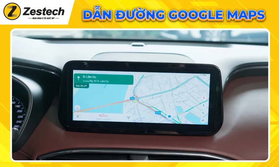 "Biến hình" màn Zin cùng Android Box Zestech DX265 tại Tây Á Auto Long Biên 4 Dẫn đường Google Maps - Android Box DX265