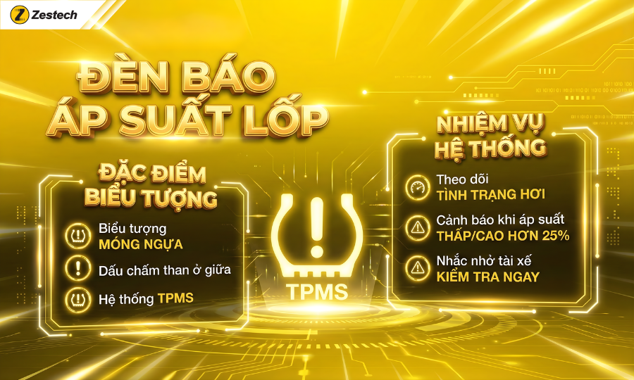 Đèn báo áp suất lốp: Ý nghĩa, cách xử lý và cách tắt đèn nhanh nhất 2 Đặc điểm, nhiệm vụ của đèn báo áp suất lốp