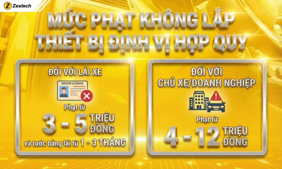 Định vị hợp quy là gì? Kinh nghiệm chọn mua từ A-Z 3 Mức phạt không lắp thiết bị định vị hợp quy