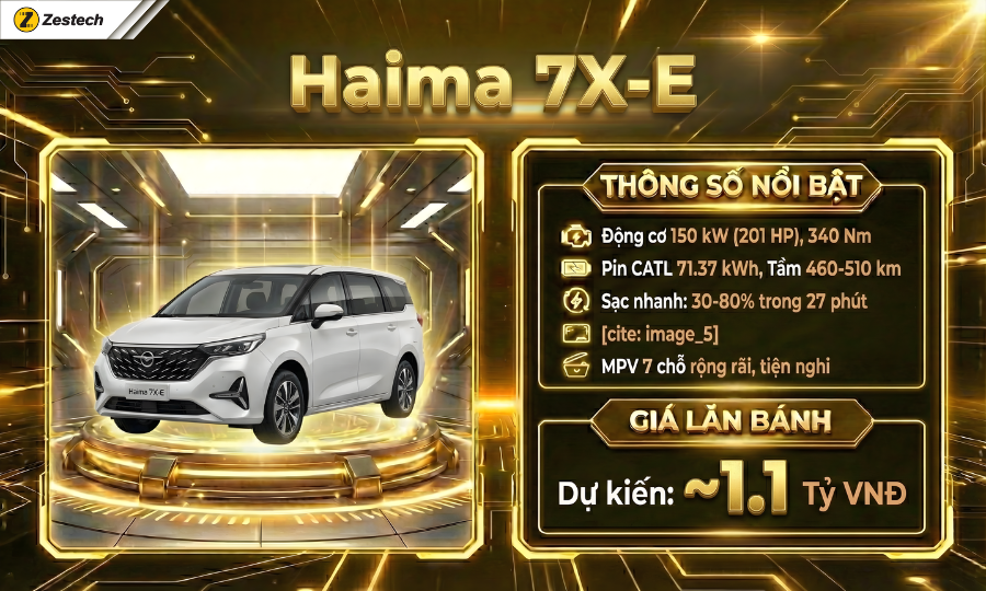 Haima 7X-E và các dòng xe ô tô điện mini mới