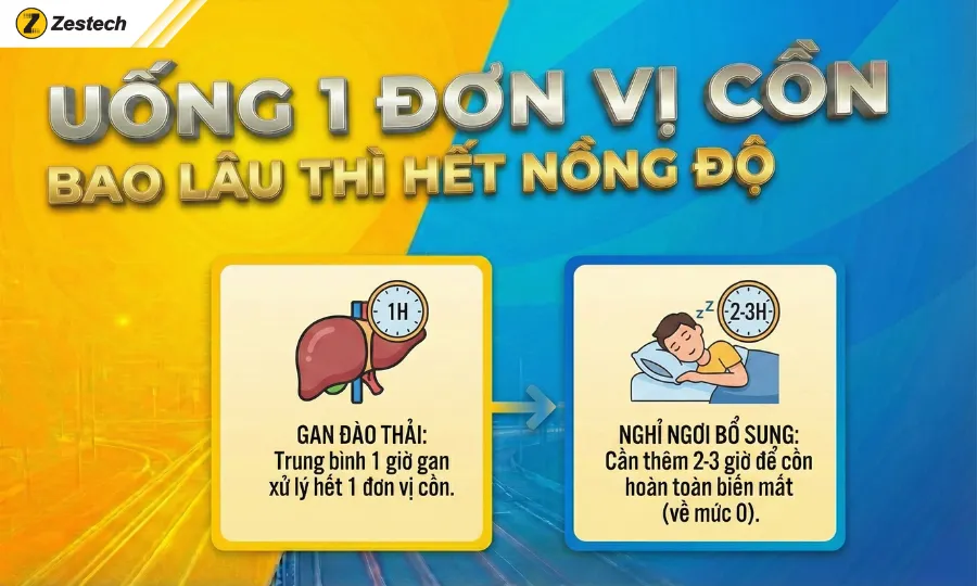 Mức phạt nồng độ cồn 2026: "Cú đấm thép" từ quy định trừ điểm bằng lái 5 Uống 1 đơn vị cồn bao lâu thì hết nồng độ