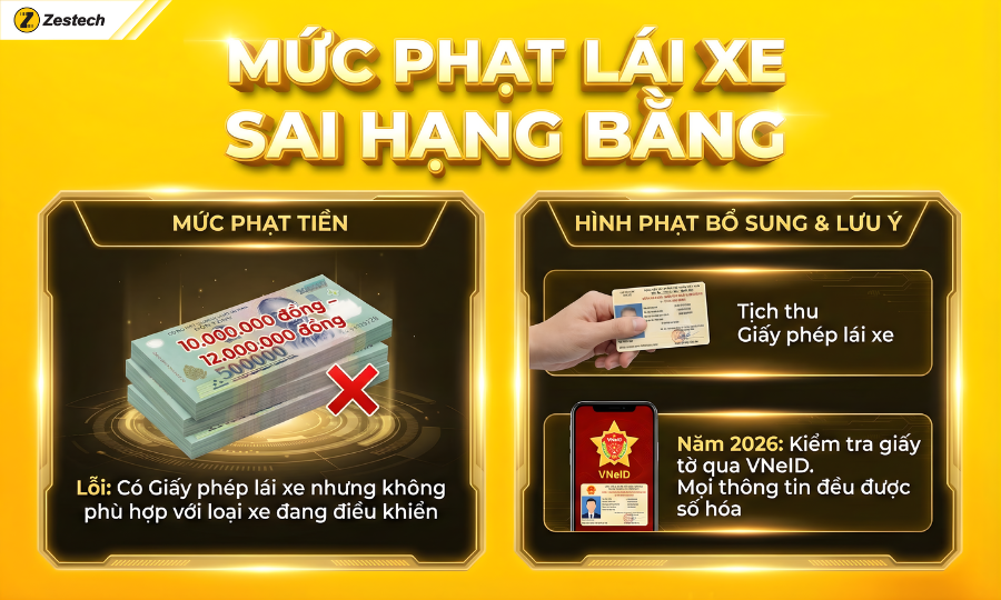 Bằng B2 lái xe gì? Mức phạt lỗi sử dụng bằng lái không phù hợp?