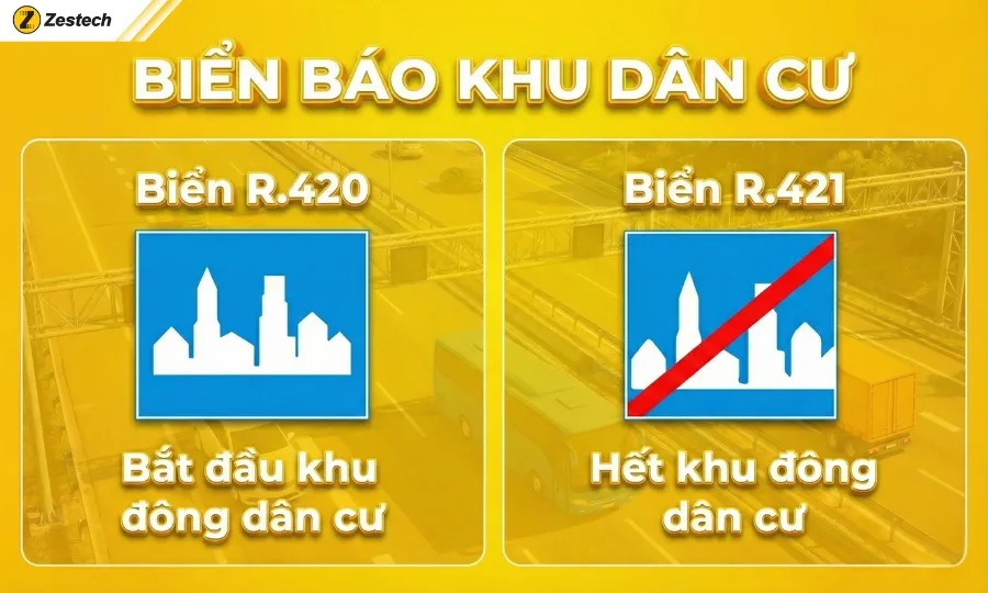 Tốc độ tối đa xe cơ giới 2026 & Mức phạt theo Nghị định 168 7 Biển báo khu dân cư