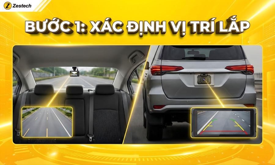 Hướng dẫn cách lắp camera hành trình phía sau đơn giản tại nhà 4 Bước 1: Xác định vị trí cho cách lắp camera hành trình phía sau tối ưu nhất