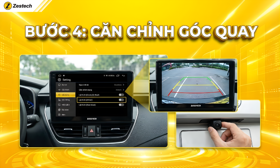 Hướng dẫn cách lắp camera hành trình phía sau đơn giản tại nhà 7 Bước 4: Cài đặt và chỉnh góc quay để hoàn thiện cách lắp camera hành trình phía sau