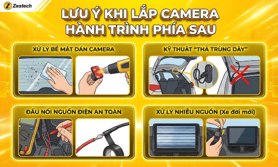 Hướng dẫn cách lắp camera hành trình phía sau đơn giản tại nhà 8 Những lưu ý khi thực hiện cách lắp camera hành trình phía sau