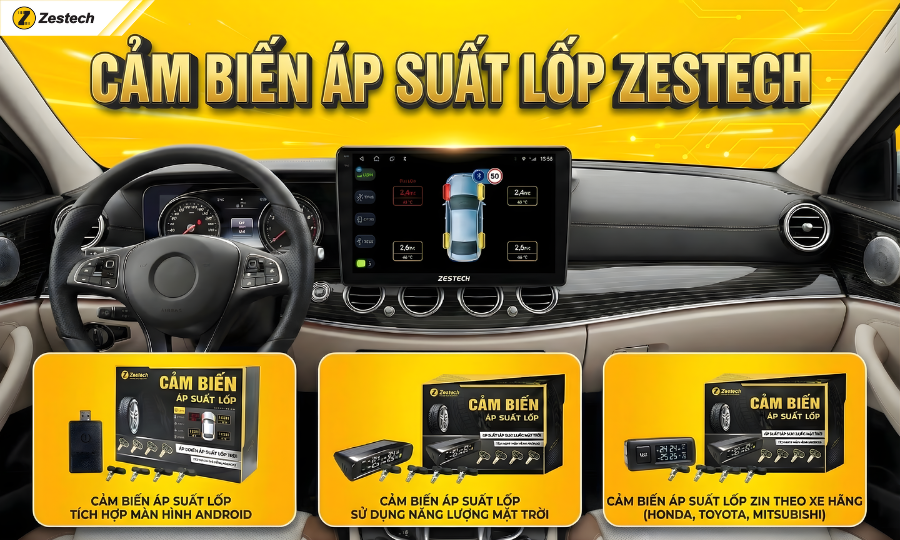 Cảm biến áp suất lốp van trong Zestech tích hợp màn hình oto 6 Hướng dẫn lắp đặt và sử dụng Cảm biến áp suất lốp Zestech