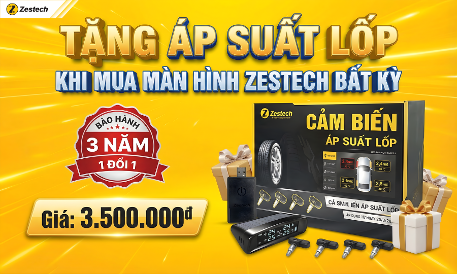 Cảm biến áp suất lốp van trong Zestech tích hợp màn hình oto 7 Lắp màn hình Zestech – Tặng cảm biến áp suất lốp