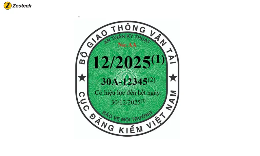 Cách nhận biết màu tem kiểm định xe điện, xe động cơ đốt trong 2 Màu tem kiểm định xe điện