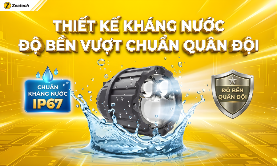 Thành Gia Auto: Nâng cấp Đèn Bi Gầm Zestech GX301 siêu sáng 3 Đèn Bi Gầm Zestech GX301 có khả năng kháng nước chuẩn IP67