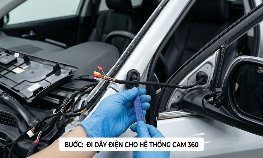 Hướng dẫn tự lắp Cam 360 ô tô tại nhà chuẩn xác nhất 4 Bước 2: Đi dây điện cho hệ thống cam 360 ô tô