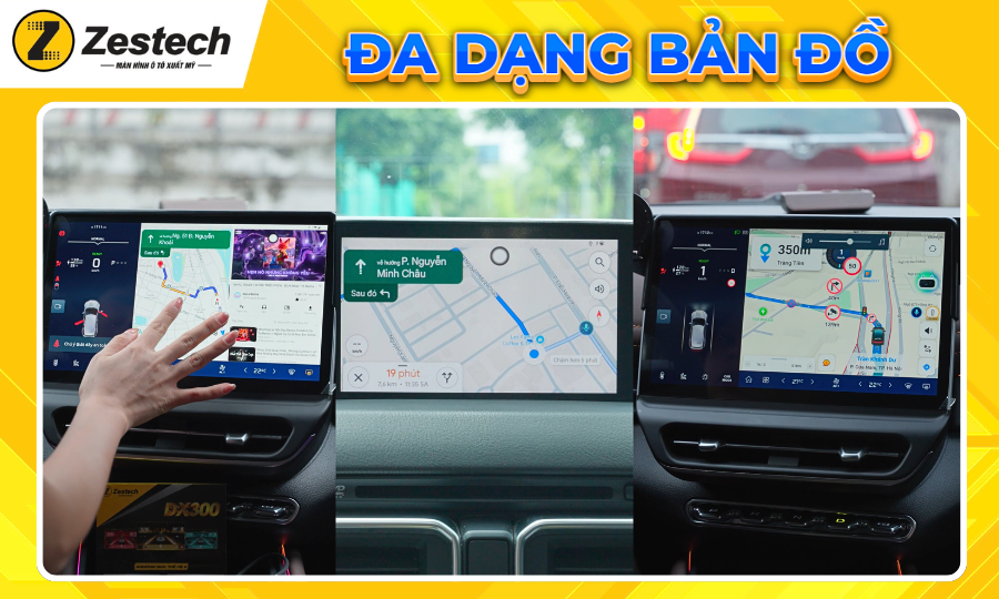 Trải nghiệm Android Box Zestech tại Bắc Á Auto 2 Đa dạng bản đồ-Android Box Zestech