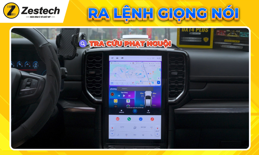 Trải nghiệm Android Box Zestech tại Bắc Á Auto 1 Ra lệnh giọng nói-Android Box Zestech