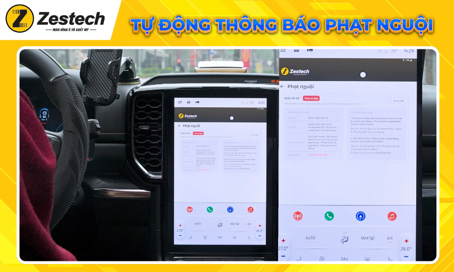 Trải nghiệm Android Box Zestech tại Bắc Á Auto 3 Tự động thông báo phạt nguội-Android Box Zestech