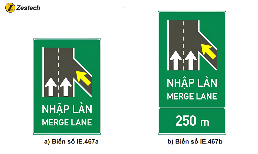 Nguyên tắc lái xe đường lên cao tốc & các quy định, biển báo khi lưu thông 15 Biển nhập làn cao tốc