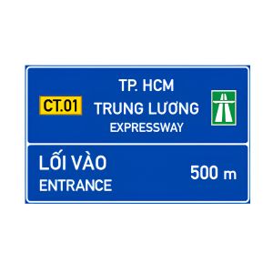 Nguyên tắc lái xe đường lên cao tốc & các quy định, biển báo khi lưu thông 7 Bien so IE.451a chi dan khoang cach den loi vao duong cao toc