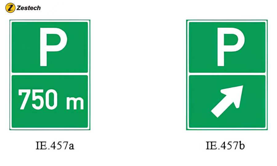 Nguyên tắc lái xe đường lên cao tốc & các quy định, biển báo khi lưu thông 14 Biển số IE.457 - Chỉ dẫn nơi đỗ xe trong trạm dừng nghỉ