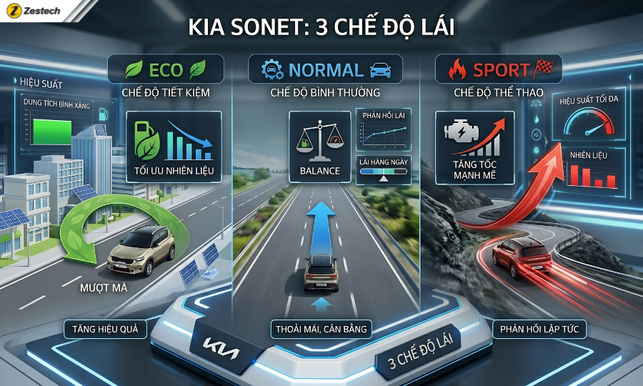 Đánh giá xe Kia Sonet 2026: Thông số & bảng giá lăn bánh 11 Kia New Sonet mang đến 3 chế độ lái chuyên biệt