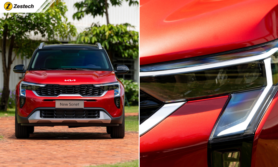 Đánh giá xe Kia Sonet 2026: Thông số & bảng giá lăn bánh 4 Thiết kế đầu xe Kia Sonet