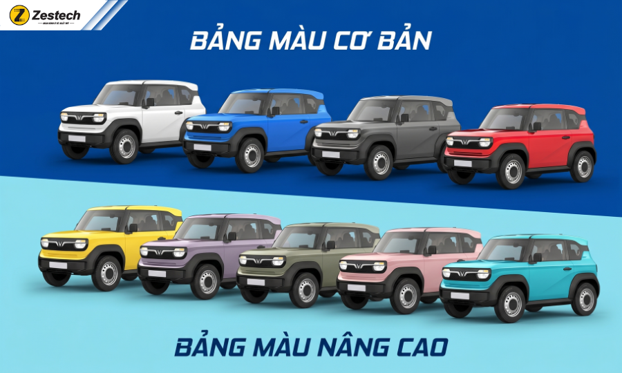 Đánh giá xe điện VinFast VF3: Thiết kế, bảng giá và thông số 2 Xe điện VinFast VF3 có bảng màu đa dạng