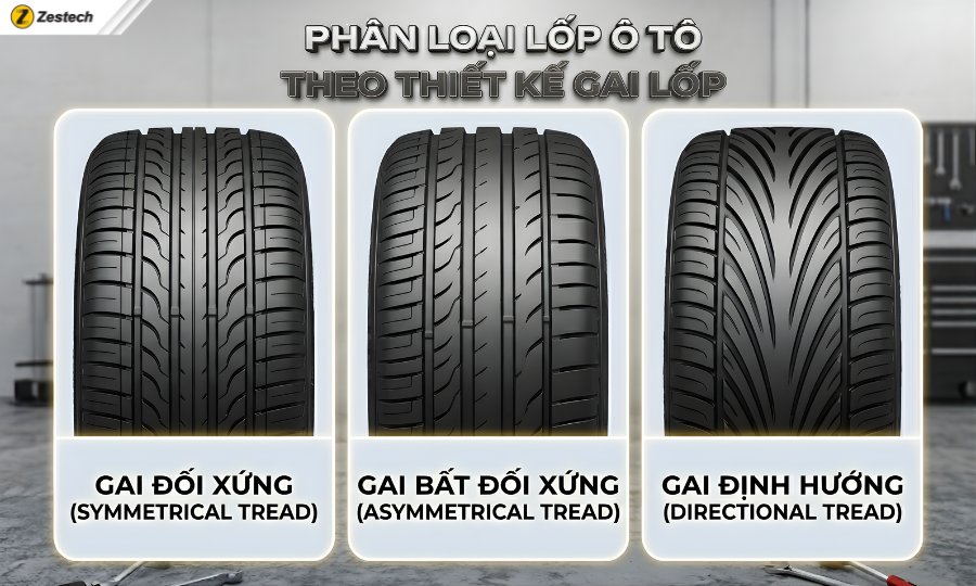 Bảng giá lốp ô tô mới nhất 2026: các loại lốp & cách chọn 3 Phân loại lốp ô tô dựa theo thiết kế gai lốp