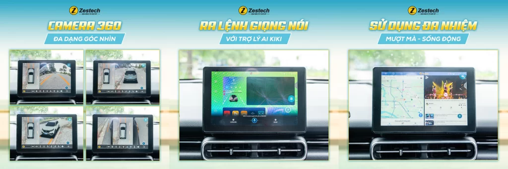 MHU là gì? Giải pháp MHU Android Zestech đột phá cho VF3, Xforce, Everest 4 MHU Android Zestech cho xe Limo Green