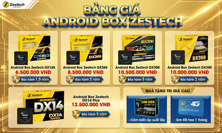 Bảng giá các dòng Android Box ô tô mới nhất 6/2026
