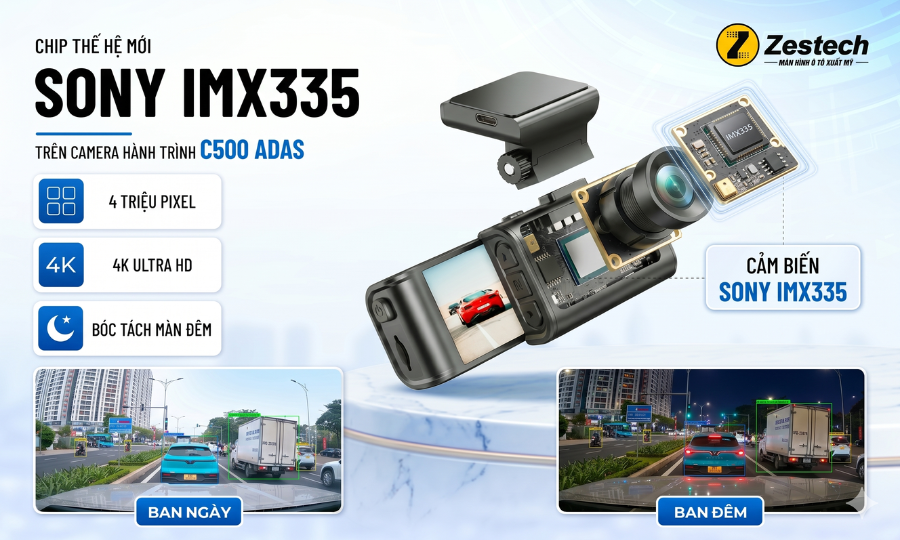 5 lưu ý khi lắp camera hành trình cho ô tô 5 C500 ADAS-Ghi hình sắc nét chuẩn 4K